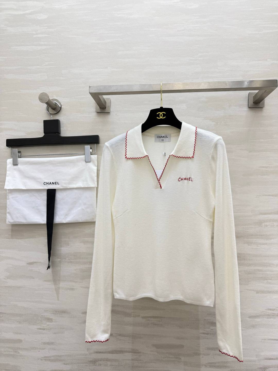CHANEL シャネル ポロネック 長袖 ホワイト